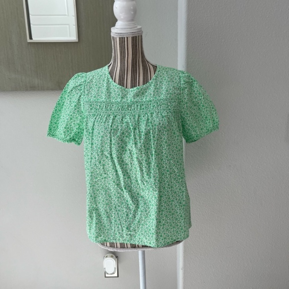 J. Crew Green Short Sleeve Blouse NWT